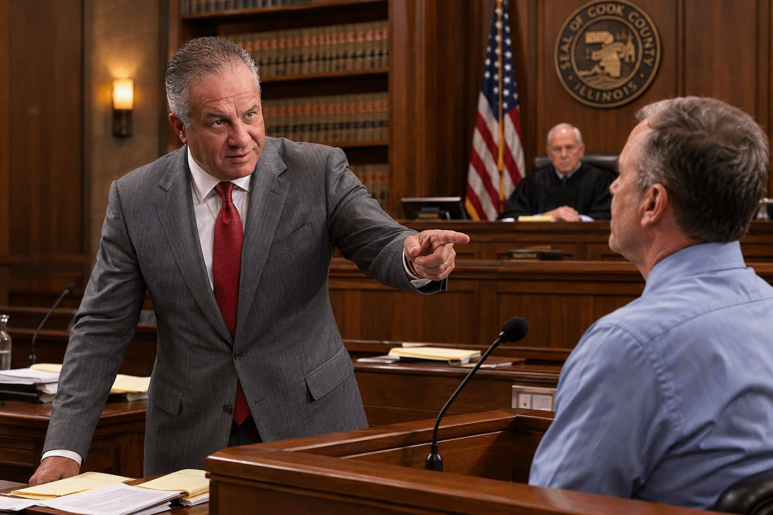 Picture of Mitch Furman cross examining a witness