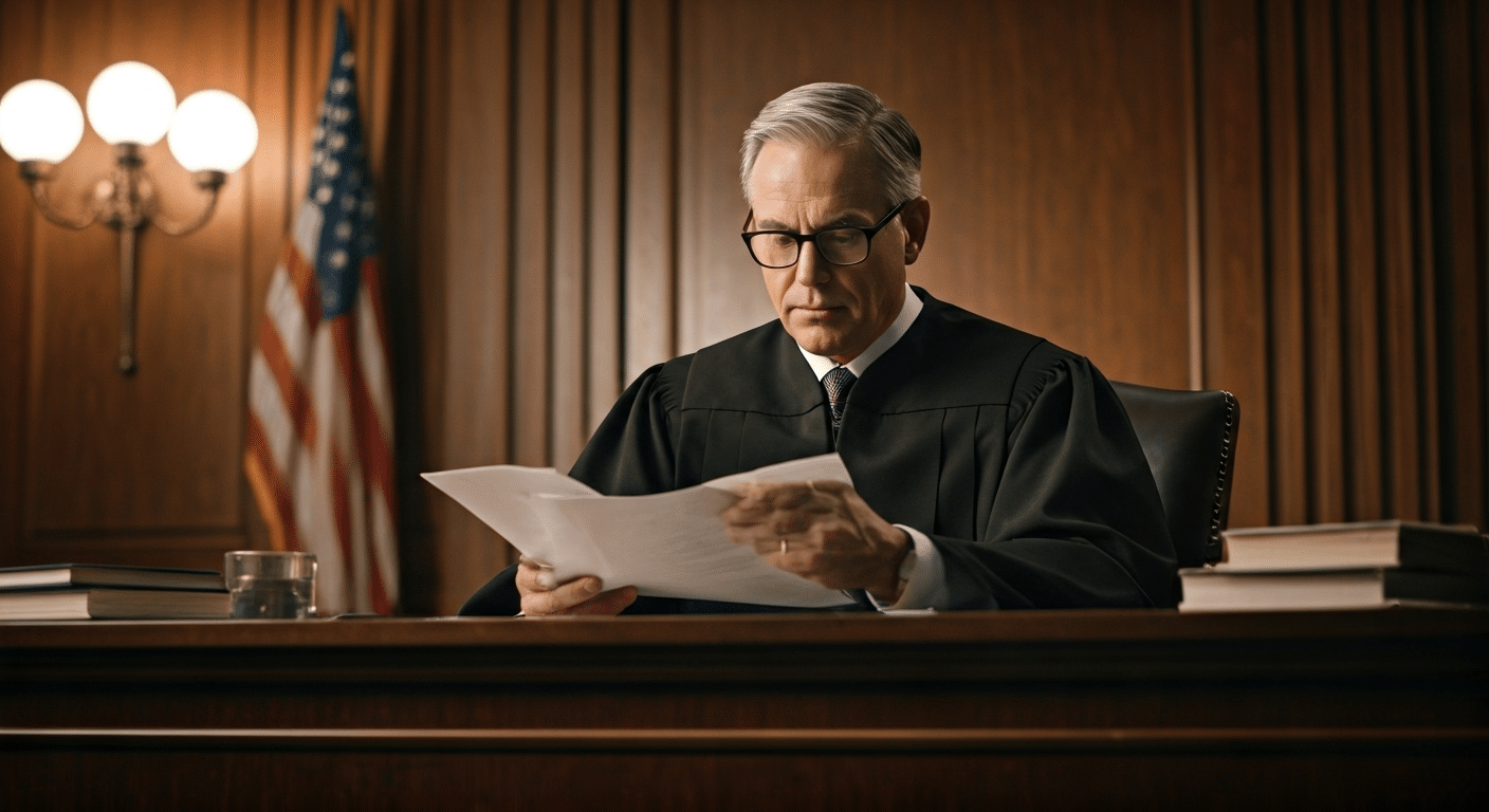 Judge in Cook County courtroom
